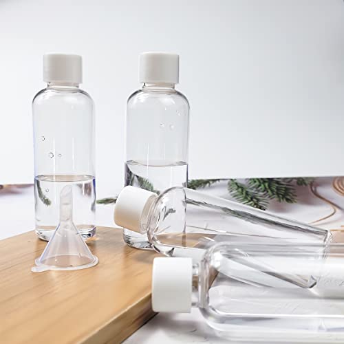 4pcs Travel Bottles,80ml Refillable Clear Empty Plastic Travel Size Containers Bottles with Screw Lids for Toiletries,Soap,Shampoo and Conditioner - Image 6