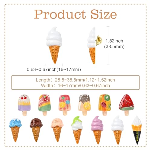 Image of Ipotkitt Bee Rectangle Biology Theme Fruit Vegetable Snake Ice Cream Brooches Insect Dessert Strawberry Lapel Pins for DIY Jewelry Craft Clothes Decor