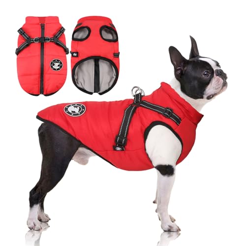 LUOWAN Cappottino Cane Taglia Piccola e Media Taglia - Cappotto Cane - Giacca Invernale Impermeabile con Imbracatura - Gilet Caldo