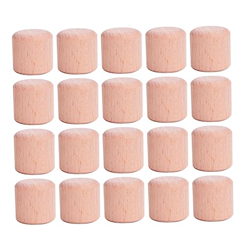 VANZACK 20Pcs Beech Cylinder Blocks Geometric Building for Smooth and Sturdy Design for DIY Projects and Educational Play
