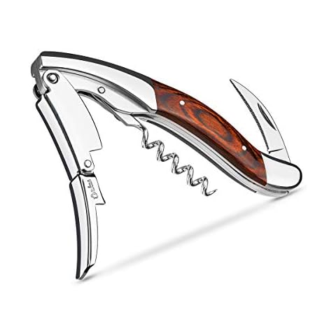 CORKAS Extravagant Professional Wine Key for Executive Waiter, Heavy Double Hinged Fulcrum Corkscrew Wine Opener with Premium Rosewood Handle and Foil Cutter, Great Birthday Gift for Sommelier, Waiter Cover