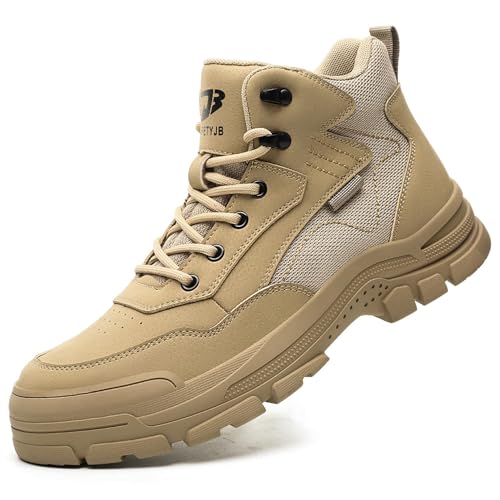 Image of ORISTACO Waterproof Steel Toe Work Safety Boots Lightweight Breathable Slip Resistant Construction Sneakers