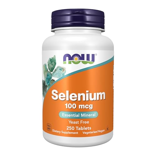 NOW Foods Supplements Selenium (L-Selenomethionine) 100 mcg Essential Mineral* 250 Tablets
