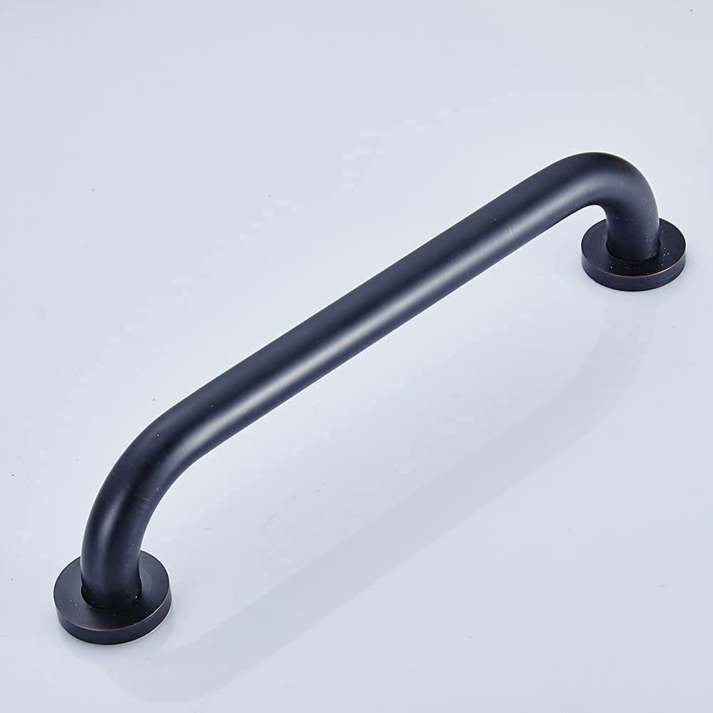 Leyden (TM atención en el hogar mate negro oculta para baño agarre ducha Grab Bar, latón macizo, acabado en bronce aceitado