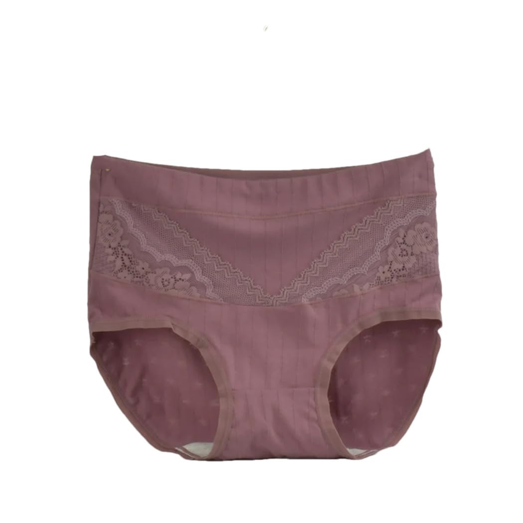 Mutandine da donna in cotone a vita alta a triangolo con decorazione in pizzo traspirante elasticizzato