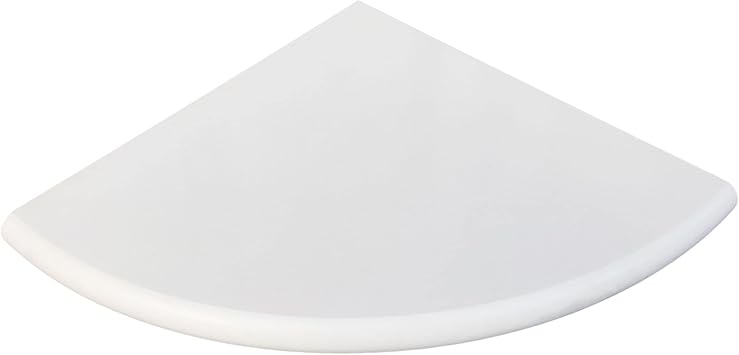White Marble Corner Shower Shelf for Bathroom, 9 x 9 x 0.8 Faux Marble Corner Shelves for Bathroom Wall Mounted Both Side Polished 1, White