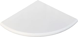 White Marble Corner Shower Shelf for Bathroom, 9'' x 9'' x 0.8'' Faux Marble Corner Shelves for Bathroom Wall Mounted Both Side Polished (1, White)