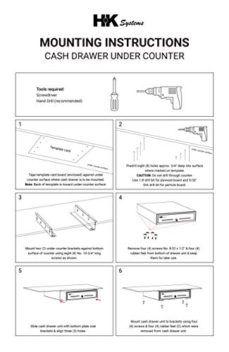 Hk Systems Under Mounting Bracket For Hksystems 18" Cash Drawer  #TOP4