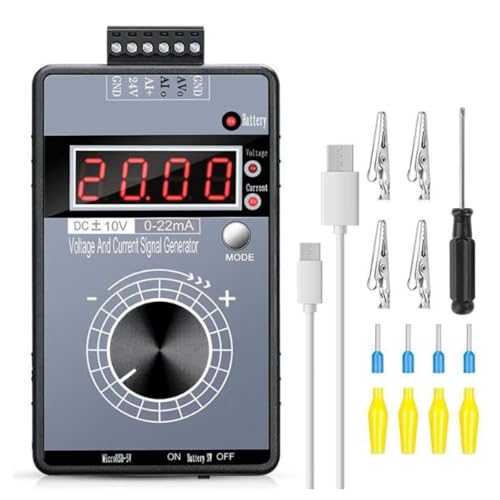 Candeon - Signal Generator - Signal Tester Voltage ±0-5-10V+ Current 0-4-20mA Signal Source Calibrator Signal Tester Analog Signal Source Calibrator Electrical Accessory