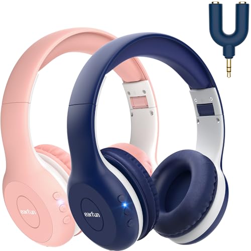 EarFun K2 draadloze kinderkoptelefoon 2-pack met microfoon