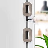 HEOATH Upgrade Home Refrigerator Fridge Freezer Door Lock Latch Catch Toddler Kids Child Baby Safety Lock Easy to Install and Use 3M VHB Adhesive no Tools Need or Drill (Grey，2 Pack)