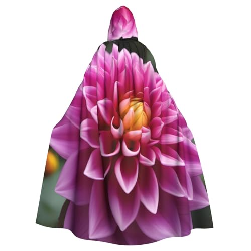 Cape à capuche imprimé fleur de dahlia pour adulte - Modèle long et unisexe