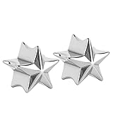 CAIRIAC Star Ear Plug Stainless Steel Double Flared Ear Gauges Hollow Tunnel Gifts for Women Men, 1/2 inch 12mm Single Opening Saddle Tunnels Gauge Plugs Earrings for Ears (Silver, 1 Pair)…