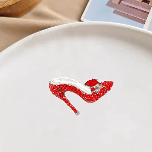 Image of High Heel Brooch Ladies Crystal Rhinestone High Heel Princess Shoes Women Stylish Charm Brooch Pin