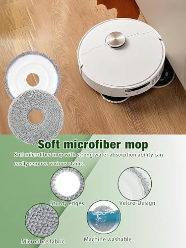 Image of 405 & 505 Mop Pads Replacement Parts for iRobot Roomba Plus 405 (G181 & G185) Vac, Roomba Plus 505 Combo Robot Vacuum. Washable & Reusable Microfiber Mop Pads Accessories, 8-Pack