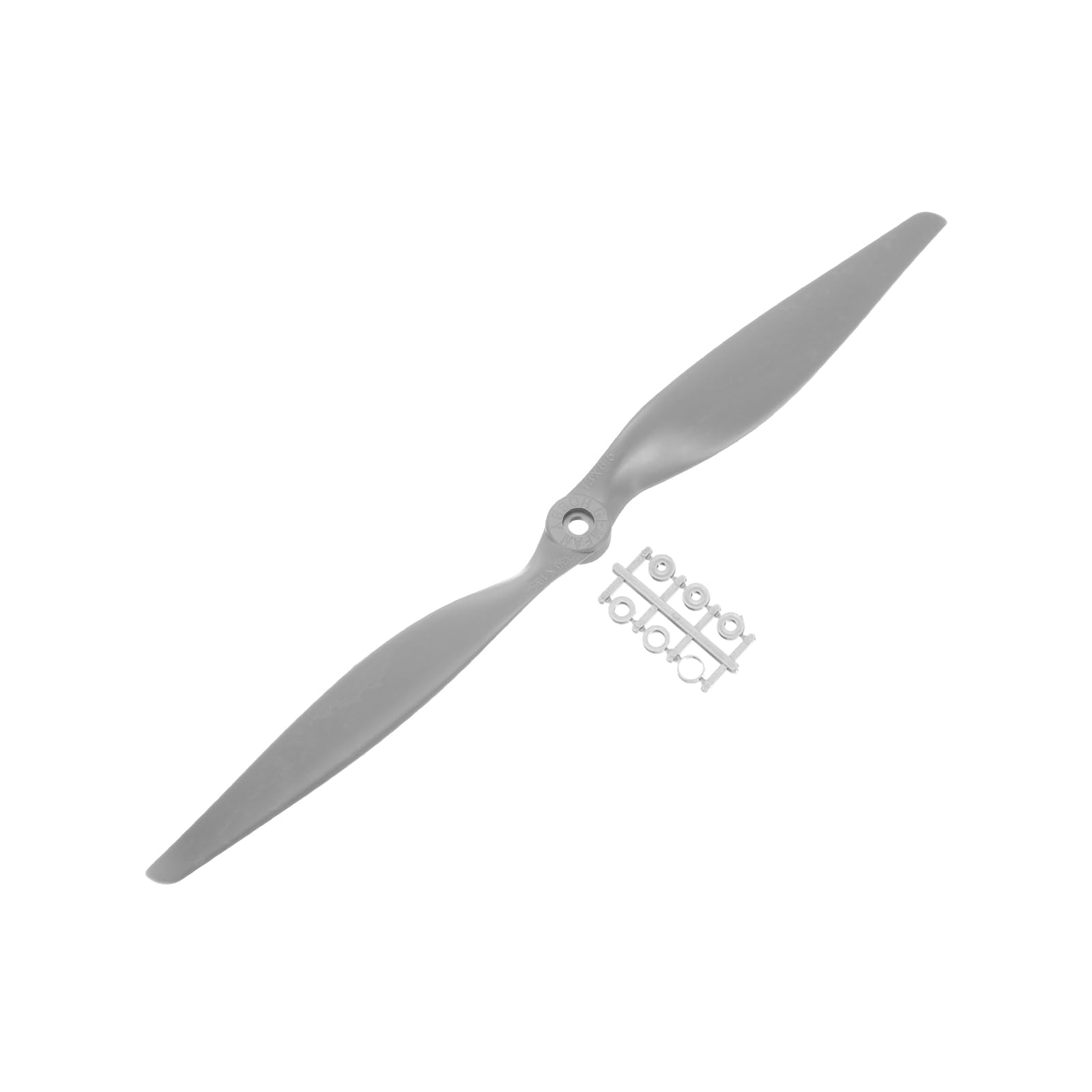 sourcing map 13x6.5 Inch Propeller RC Propellers 2-Vane Blades Props Gray with Adapter Rings for RC Airplane Aircraft Prop Replacement