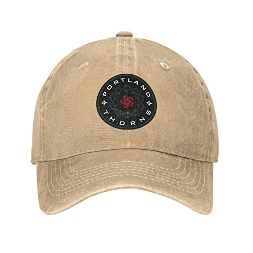 Floral Portland Thorns Vintage Washed Denim Baseball Cap Adjustable Dad Hats Gift for Men Women