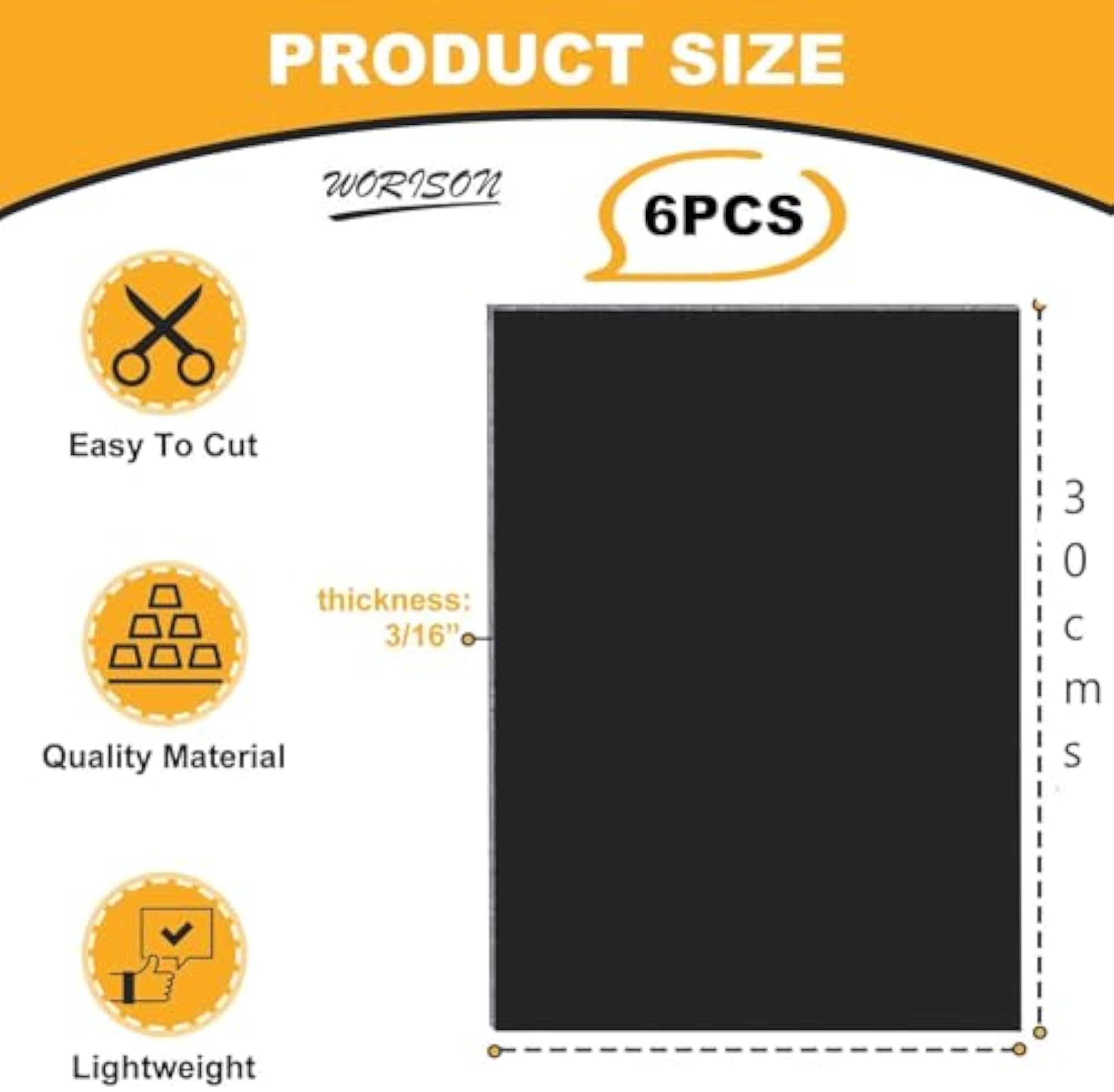A4 Size Set of 6 Craft Foam Board Set