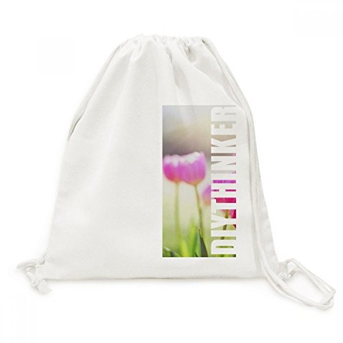 Sac à cordon toile fleurs soleil rouge vert DIYthinker pour vos voyages