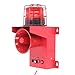 WALFRONT Adjustable 130dB Industrial Sound Light Alarm with LED Strobe Aluminum Alloy PVC Material for Mining Crane Construction (DC12V)