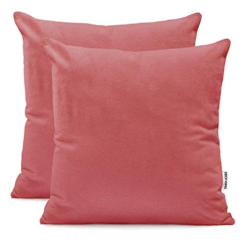 DecoKing 2 Pillowcases 50 x 50 cm Jersey 100% Combed Cotton Zip Dusky Pink Amber, Antique Pink, 50 x 50 *2
