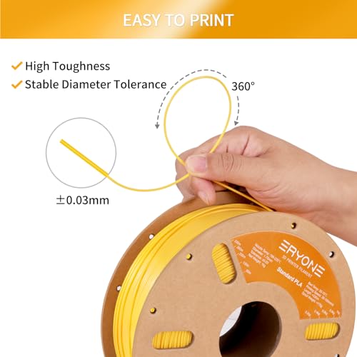 Image of ERYONE PLA Filament 3D Printer PLA Filament 1.75mm + /- 0.03mm, PLA Filament 1KG Cardboard Spool(2.2LBS), Mango