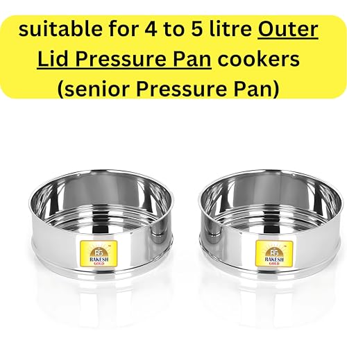 Image of Rakesh Gold Stainless Steel Stackable Separator Bowls (Pan Style Cookers, 4L to 5L Cookers (Large Size))
