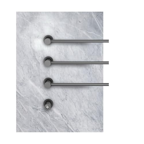 Toallero calefactable de Acero Inoxidable Gris, de Calentamiento rápido, para secar Toallas y Prendas, de Pared.