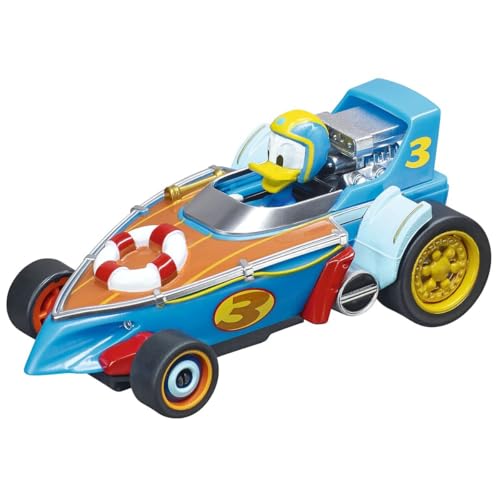 Carrera - 20063045 First I Mickeys Fun Race I Die erste Rennbahn für Kleinkinder mit Disney Figuren I 2,4 Meter Spielbahn Ergonomische Handregler I Mit Kreisel für extra Spielspaß