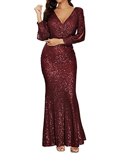 Robe de soirée sirène bordeaux : la magie des années 1920 en XL