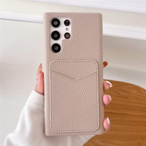 Étui cuir grainé Samsung S24 Ultra S23 S22 A54 coque souple rose