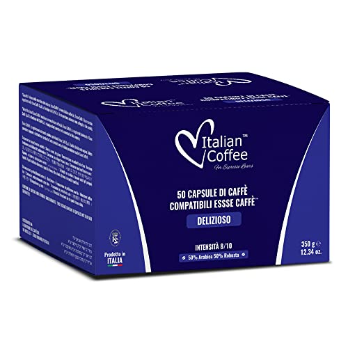 Italian Coffee 100 Capsule Caffè Compatibile con Essse Caffè (50 unità (Confezione da 2), Delizioso)