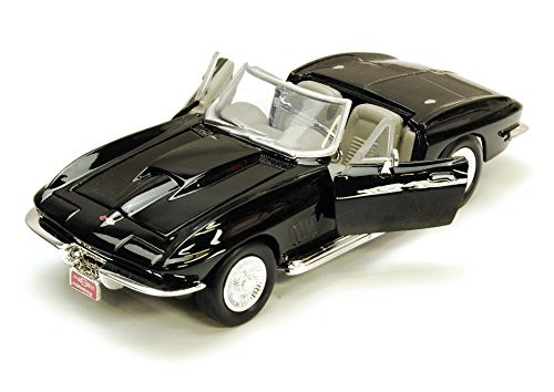 1967 Chevy Corvette, Black - Motormax 73224 - 1/24 Scale Diecast Model Toy Car