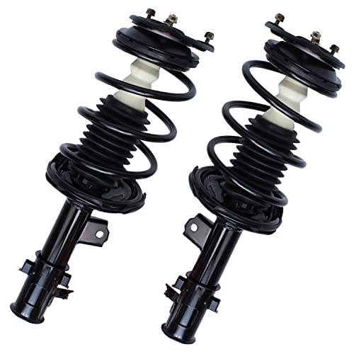 Image of Detroit Axle - Front 2pc Struts for 06-11 Hyundai Accent Kia Rio, 2 Struts & Coil Spring Assembly 2006 2007 2008 2009 2010 2011 Replacement Suspension