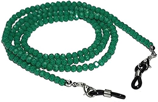 AV Fashion India - Semi Precious Crystal Round Beaded Spectacle Chain Lanyard String for Eyewear Frames, Specs, Reading Gl...