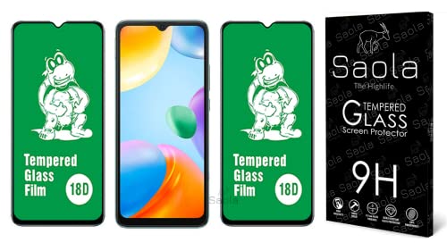 Image of Saola 18D Tempered Glass With Inbuilt AirBag Borders For Redmi 10C (Pack Of 2) with Free Installation Kit. Full screen Coverage - 6.71 inch