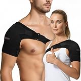 NEXVOXA 1 PC Shoulder Brace for Men and Women for Pain Relief - Shoulder Support & Compression Sleeve for Torn Rotator Cuff, AC Joint, Dislocation - Adjustable Design (Black, Size S)