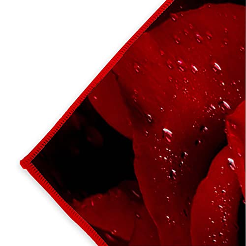 Prukivra Non Slip Yoga Towel With Anchor Fit Corners,Mat Sized,Sweat Absorbent,Microfiber Hot Yoga Towel For Women & Men,75" L X 26" W,Red Rose #TOP1