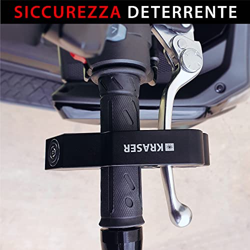 Kraser KR720B Blocco Freno Moto Antifurto Manubrio Vespa Serratura Scooter Bloccare Leva Freni Sicurezza Motociclo Lucchetto Frizione Atv Blocca Ciclomotore Protezione Bicicletta Bloccamanubrio Lock - 3