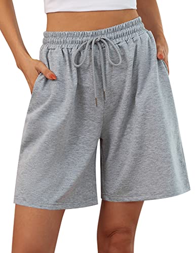Image of Quenteen Women's Casual Summer Sweat Shorts Athletic Gym Shorts Loose Hiking Running Jogger Shorts with Pockets