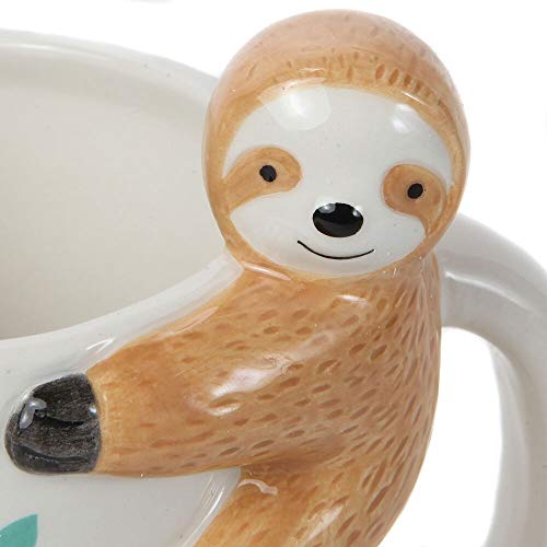 Lily's Home Hang In There Lazy Sloth 3D Animal Mug. Ceramic Cup For Sloth Lovers.10 Oz. #TOP2