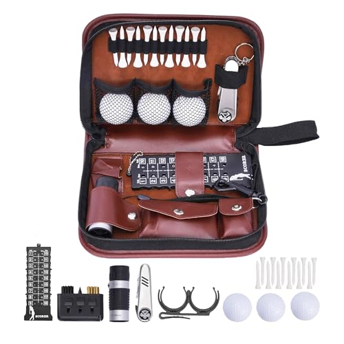 aleawol Golf Set Organiser Golf Accessories Organiser PU Leather