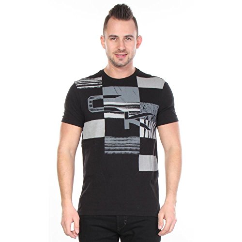 Calvin Klein Men's Short Sleeve Crew Neck Checked Graphic Tees