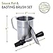 Cuisinart Sauce Pot and Basting Brush Set, 16 oz. Stainless Steel Grill Accessory with Silicone Basting Brush for Cooking & BBQ, Easy to Clean BBQ Accessories for Smoking and Grilling
