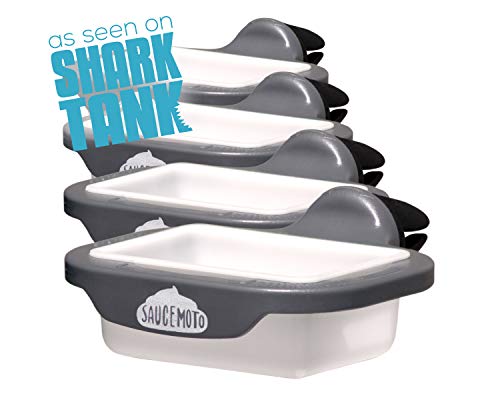 Saucemoto Dip Clip | An in-car sauce holder for ketchup and dipping sauces. As seen on Shark Tank (4 Pack, Gray)