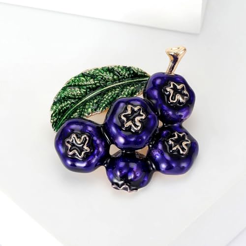 Image of Enamel Fruit Brooch for Women Rhinestones Fruit Lapel Pin Elegant Fruit Brooches Jewelry Gift, Perfect for Dresses Hat Bag