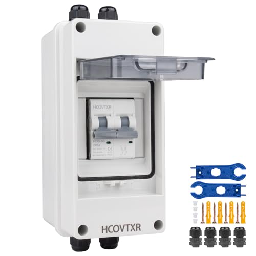 Image of Solar Panel Disconnect Switch 63A 550V,Miniature Circuit Breaker with IP65 Breaker Box IP65 Outdoor Waterproof Disconnect Box for RV, Solar Panel(63A 550V)