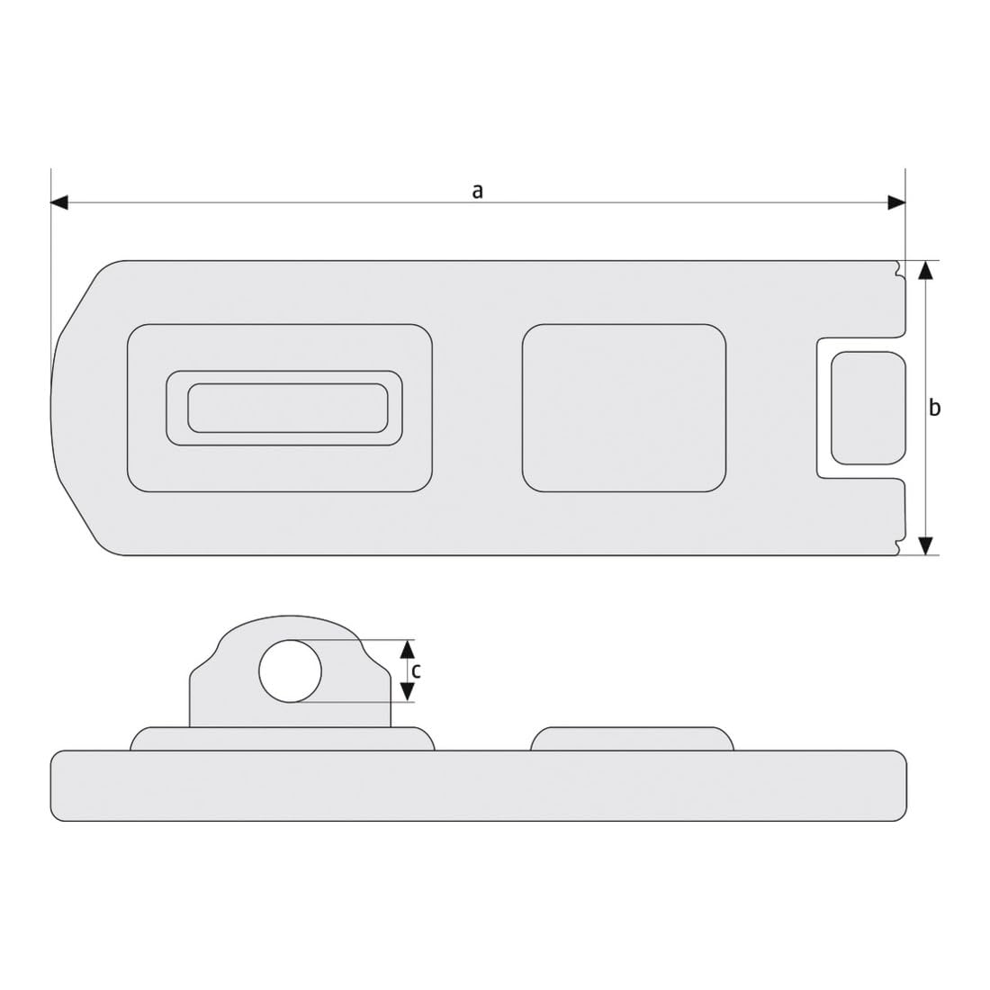 ABUS Hasp and Staple 200/75 - Device for Padlocks - for Smashing Doors - ABUS Security Level 2 - Silver, Grey, 75mm - Image 2