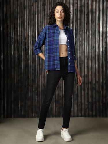 Image of HIGH Star Oversized Cotton Shirt for Women | Stylish Tops for Women | Comfortable and Trendy Casual Shirt