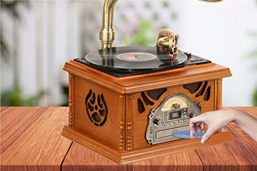 Système de musique rétro nostalgique – Bluetooth – Grammophone – USB – Lecteur CD MP3 – Système compact – Radio – Rétro… - Les Beatles, Paul McCartney, John Lennon, RIngo Starr, George Harrison Système de musique rétro nostalgique - Bluetooth - Grammophone - USB - Lecteur CD MP3 - Système compact - Radio - Rétro… – Image 8
